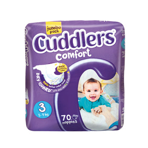 Cuddlers Comfort Diapers Size3 70 Ea