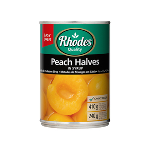 Rhodes Peach Halves In Syrup 410g X 12