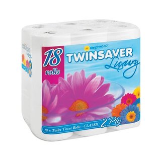 Twinsaver Luxury 2 Ply Toilet Paper 18s x 4