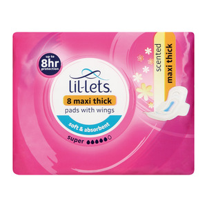 Lil-lets Scented Maxi Thick Super Pads 8s