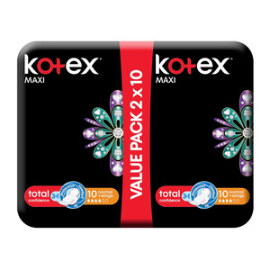 Kotex Black Maxi Pads Normal + Wings 20s