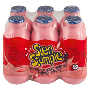Steri Stumpie Strawberry Flavoured Milk 350ml x 6