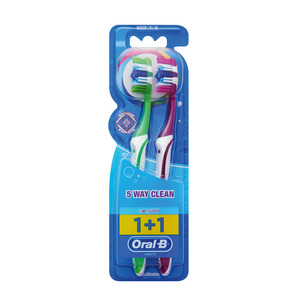Oral B Toothbrush Expert 5 Way Cleaning 40 Med 2ea