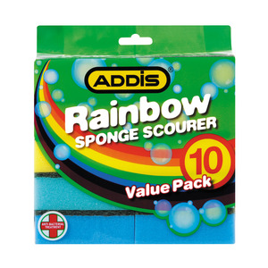 Addis Rainbow Sponge Scourer 10s