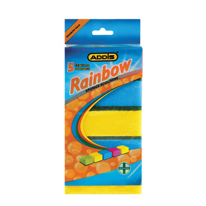 Addis Rainbow Multi Sponge Scourers 5s