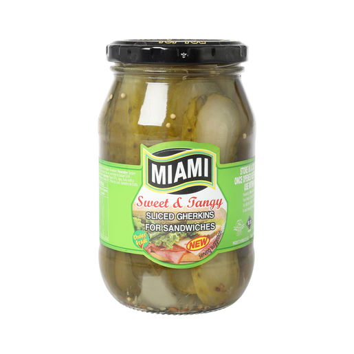 Miami Sweet And Tangy Sliced Sandwich Gherkins 380g PnP