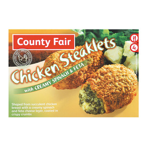 County Fair Spinach And Feta Chicken Steaklet 400g