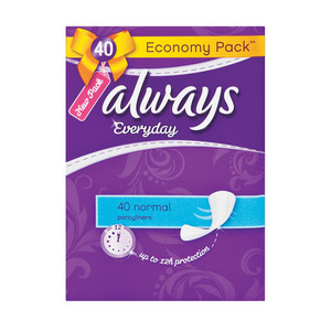 Always Pantyliners Normal Unscented 40s