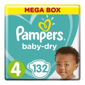 Pampers Active Baby Nappies Maxi Mega Pack Size 4 132s