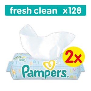 Pampers Fresh Clean Baby Wipes, 128 Wipes