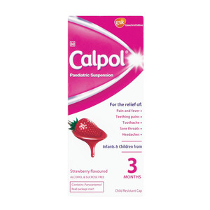 Calpol Paediatric Suspension Strawberry Flavour 100ml