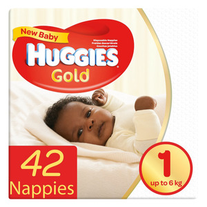 Huggies New Baby Nappies Size 1 From 2.5-5kg 42s