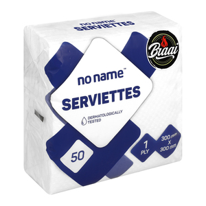 PnP No Name Serviettes White 50s